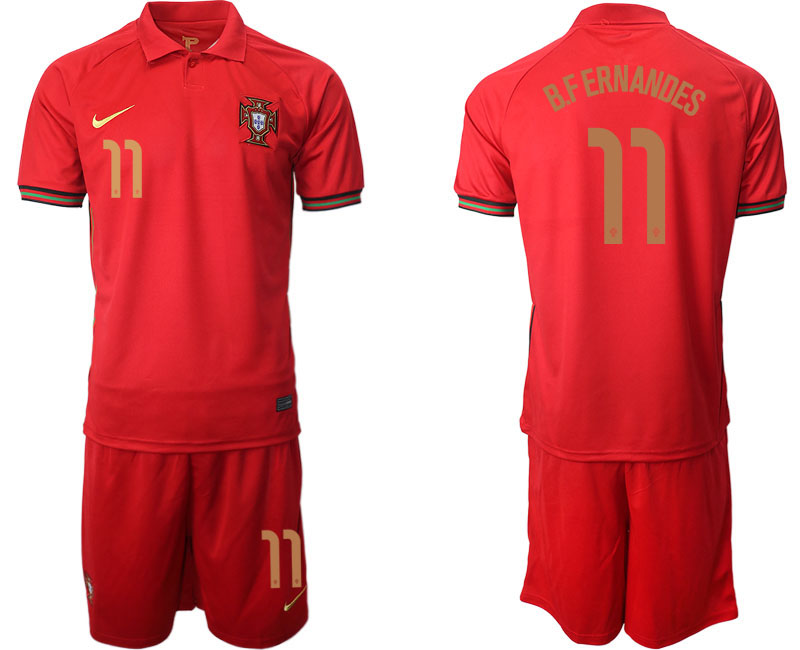 Men 2021 European Cup Portugal home red #11 Soccer Jersey->portugal jersey->Soccer Country Jersey